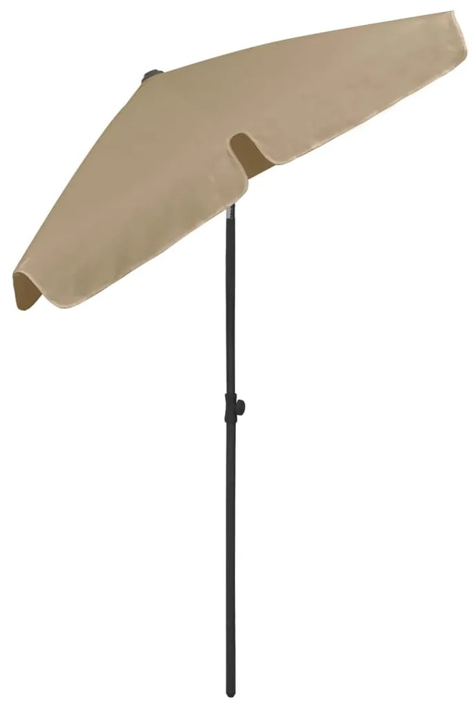 Guarda-sol de praia 180x120 cm cinzento-acastanhado