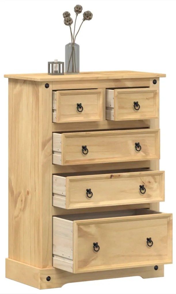 vidaXL Armário com gavetas Corona 80x43x114 cm madeira de pinho maciça