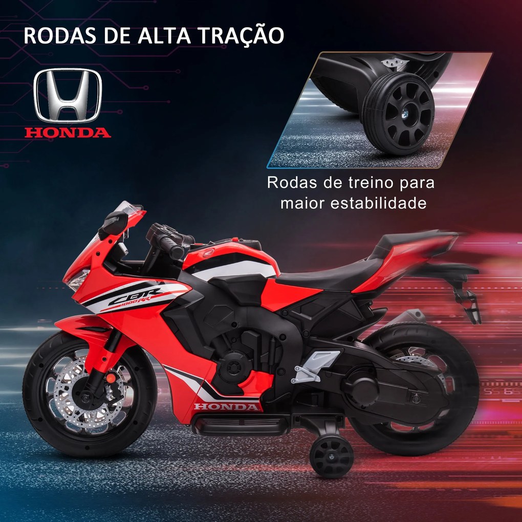 HOMCOM Mota Elétrica com Licença HONDA para Crianças de 3-5 Anos Mota