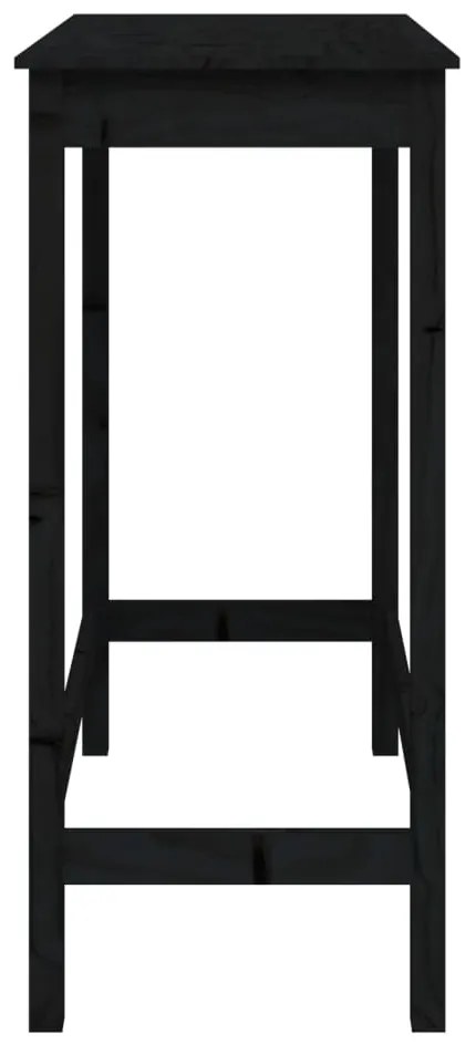 Mesa de bar 100x50x110 cm madeira de pinho maciça preto