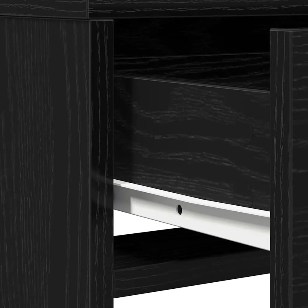 Mesa de Maquiagem vidaXL com Luzes LED Carvalho Preto 50x41x135 cm