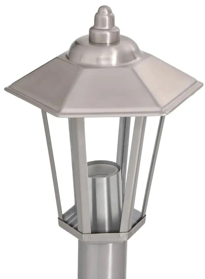 Candeeiro de chão para exterior 80 cm aço inoxidável prateado