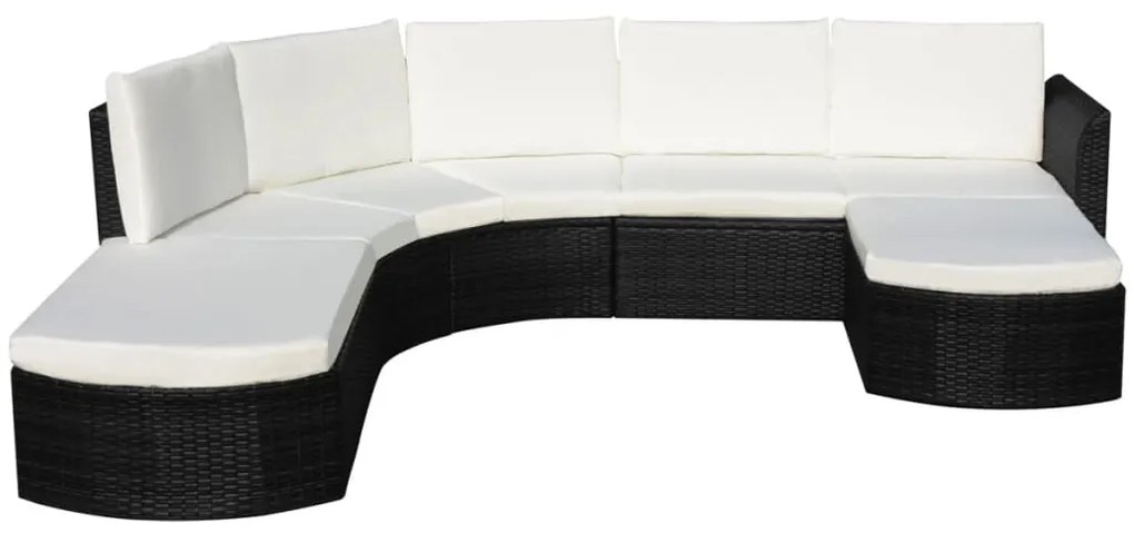 Conjunto de sofás de jardim 16 pcs vime preto