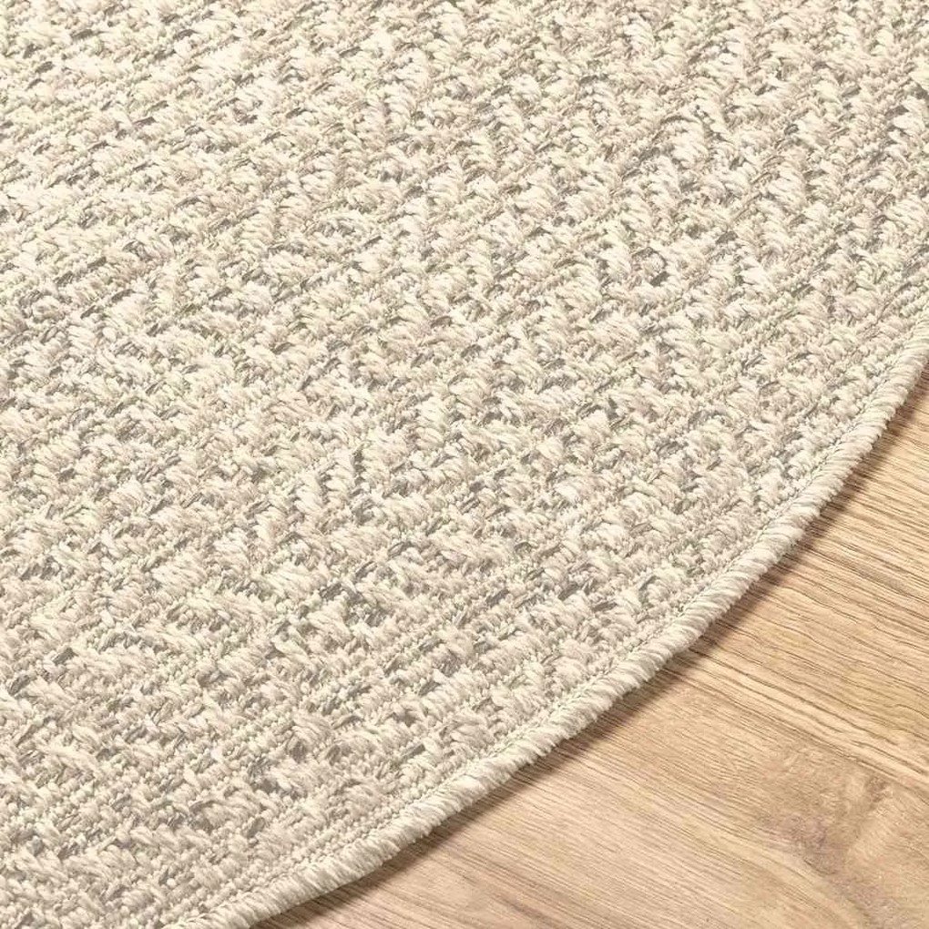 Tapete ZIZUR creme Ø 200 cm aspeto de juta interior e exterior