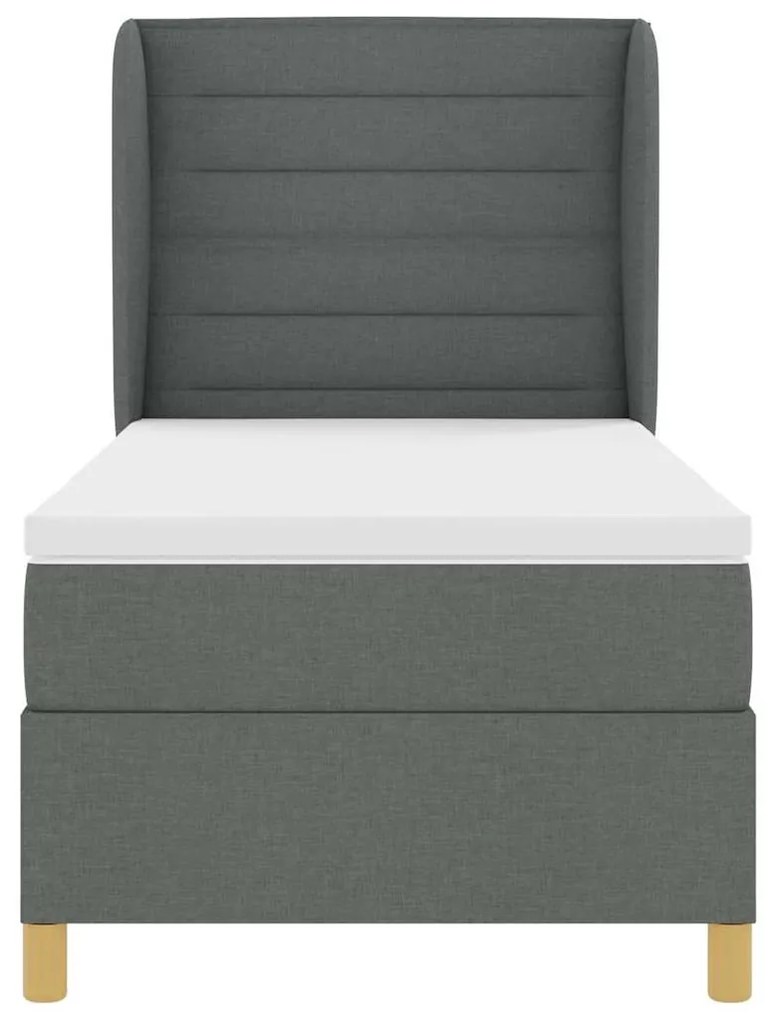 Cama Box com Colchão vidaXL Cinza Escuro 90x200 cm Tecido