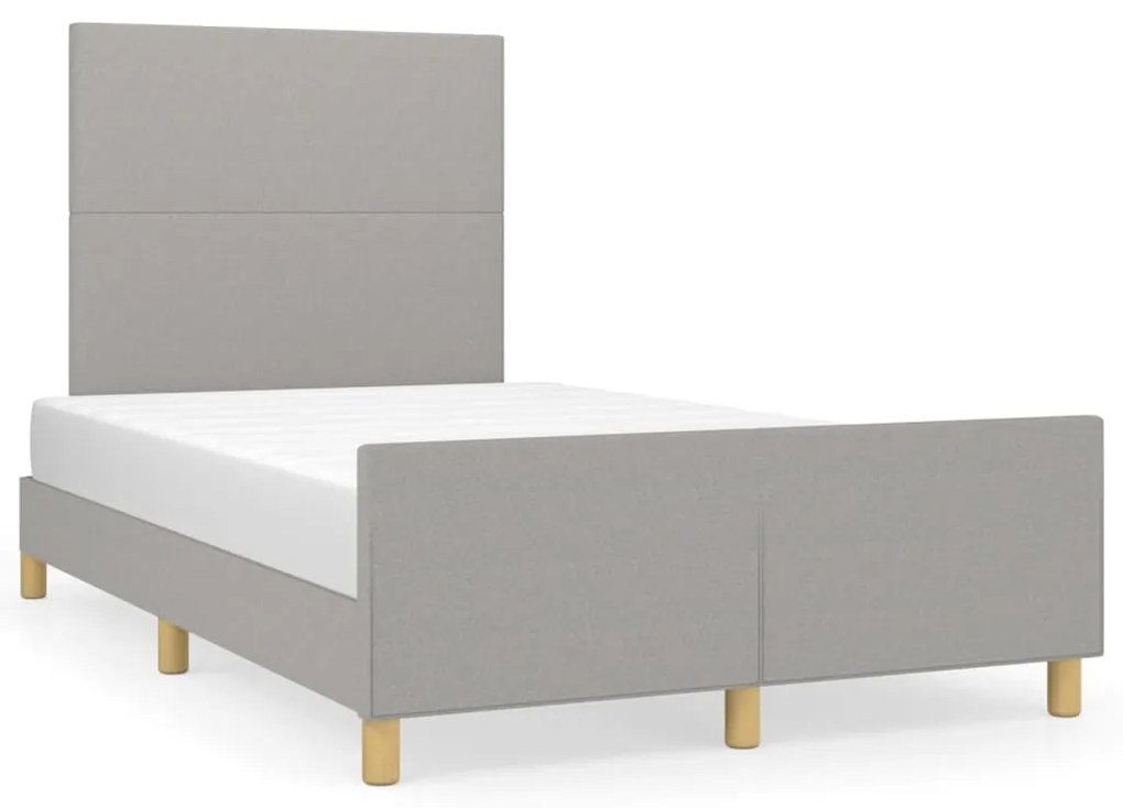 vidaXL Estrutura de cama sem colchão cinza claro tecido