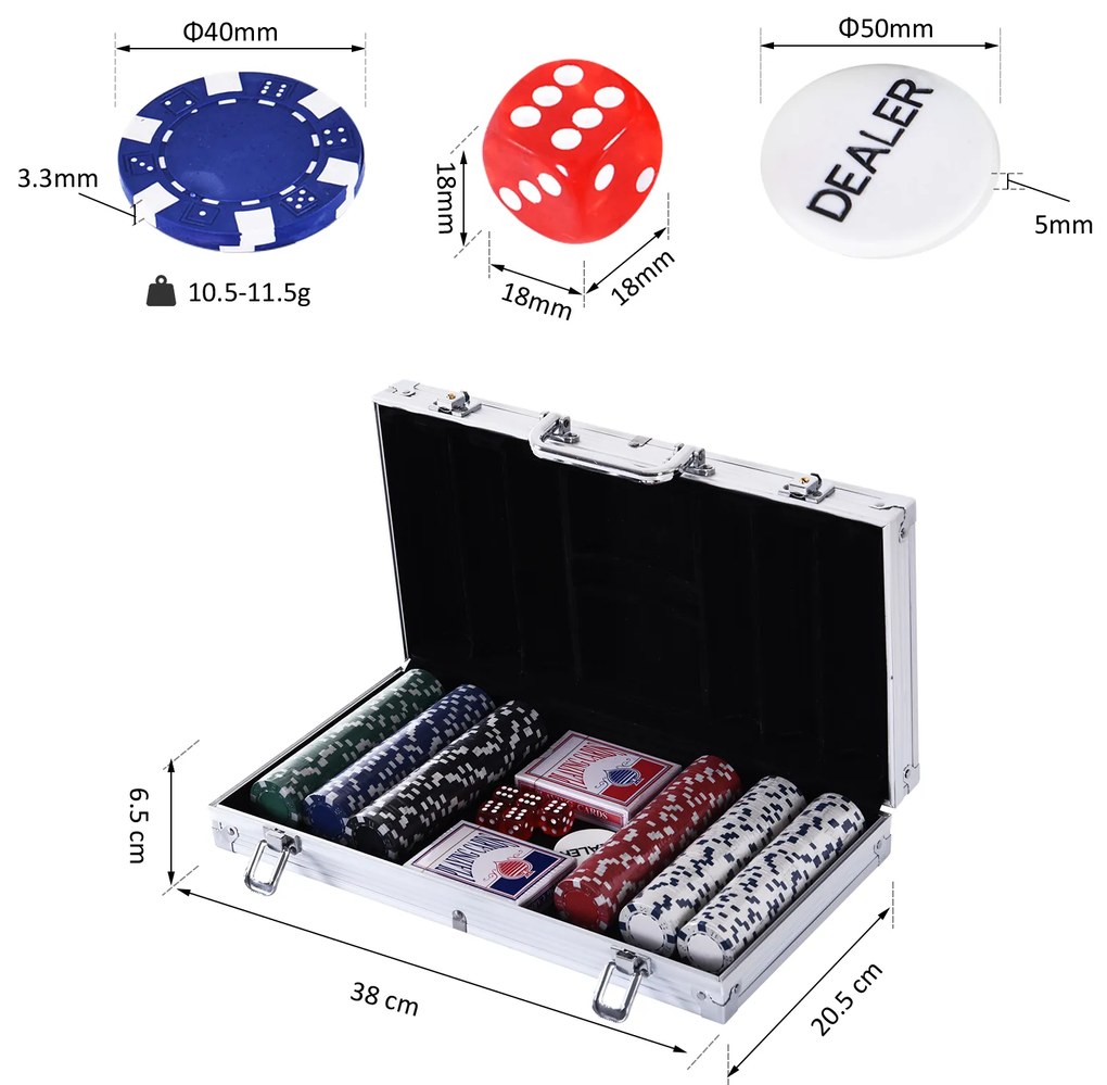 Conjunto de Fichas de Poker com Caixa de Alumínio