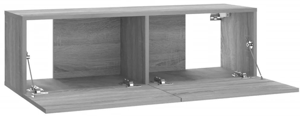 Móvel parede TV 100x30x30 cm derivados de madeira cinza sonoma