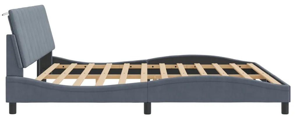 Estrutura de cama sem colchão 200x200 cm veludo cinzento-escuro