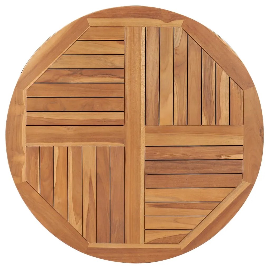 vidaXL Tampo de mesa redondo 2,5 cm 90 cm madeira de teca maciça