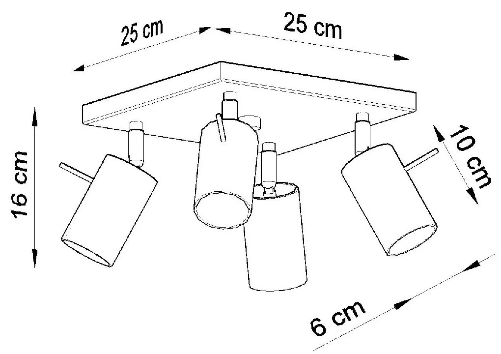 Aplique Focos de Teto Aço RING 4 Lampâdas Cromado