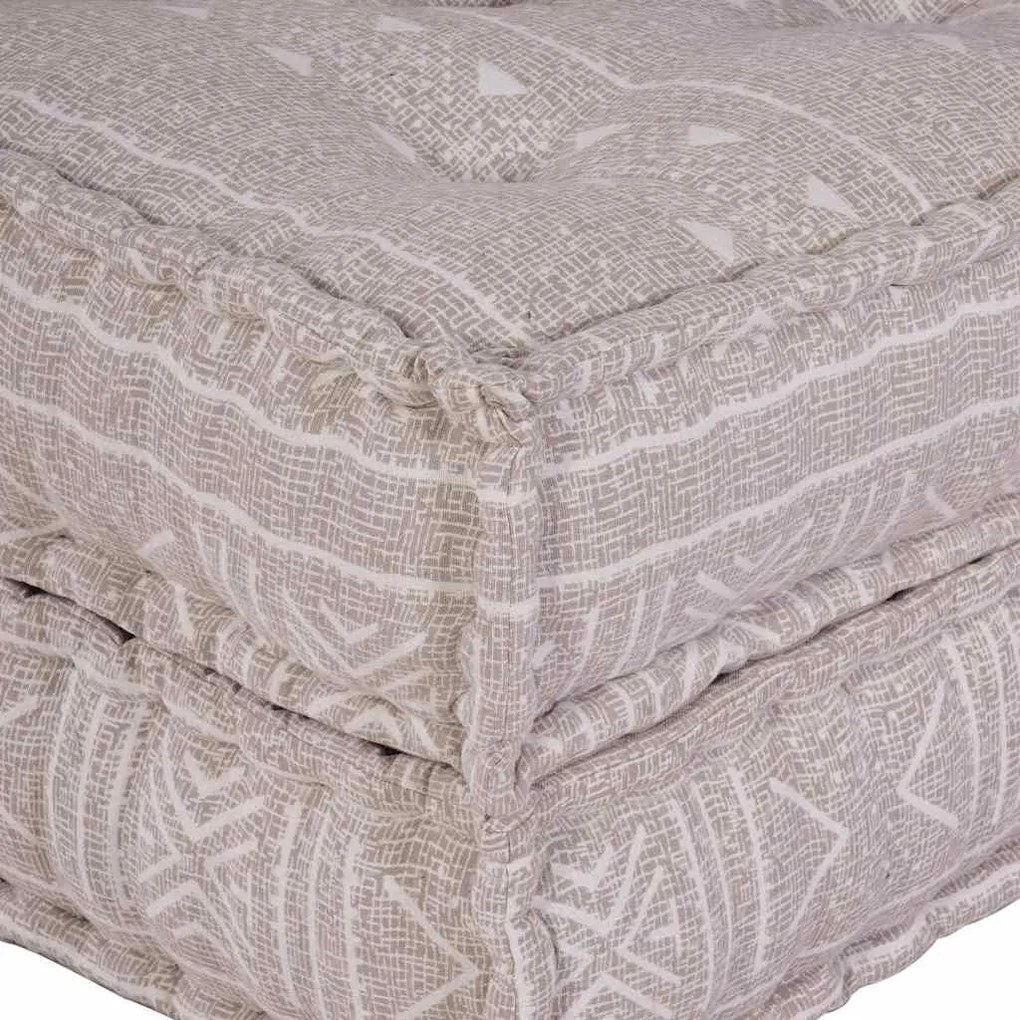 Puff Modular Marrom Claro 70x70x54 em Tecido