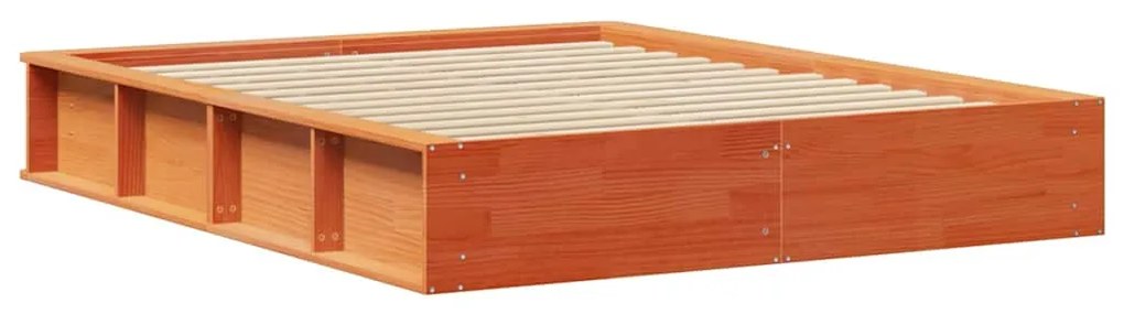 Cama com Armazenamento Elevável - Castanho Encerado - 150 x 200 cm - M