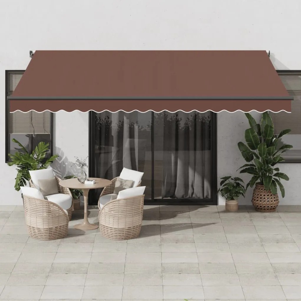 Toldo retrátil automático 450x350 cm castanho