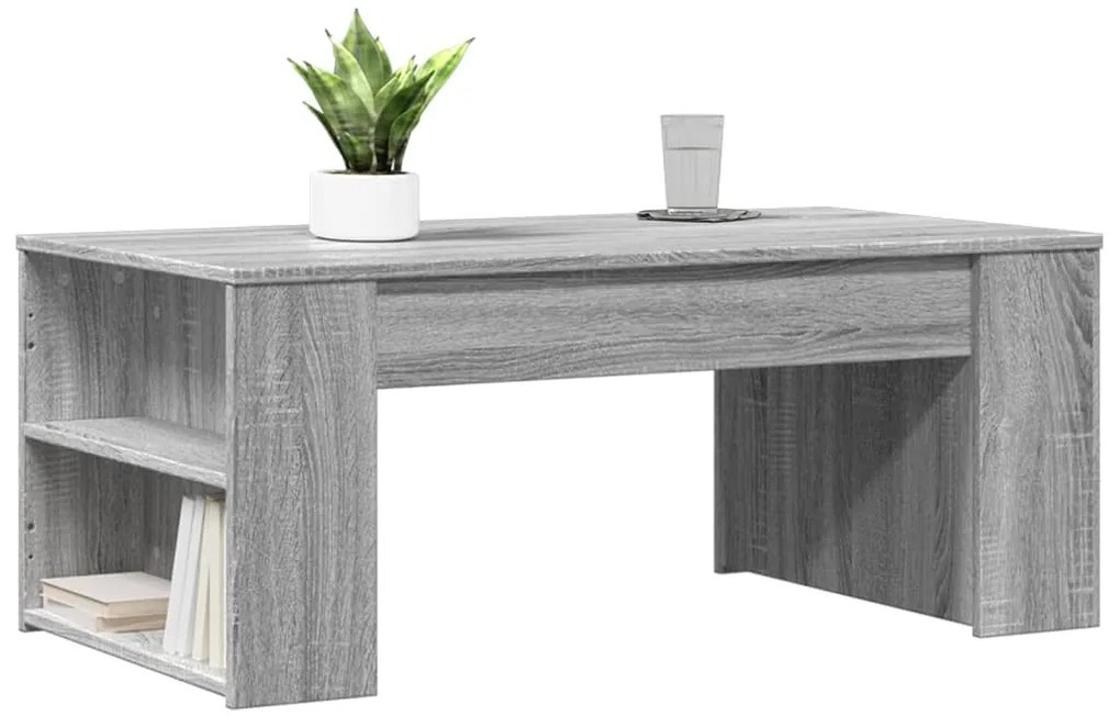 Mesa de centro 102x55x42 cm madeira processada sonoma cinzento