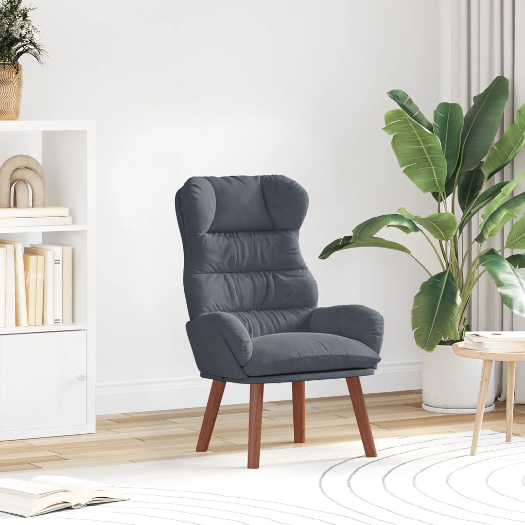 vidaXL Poltrona Relaxante Veludo Cinza Escuro