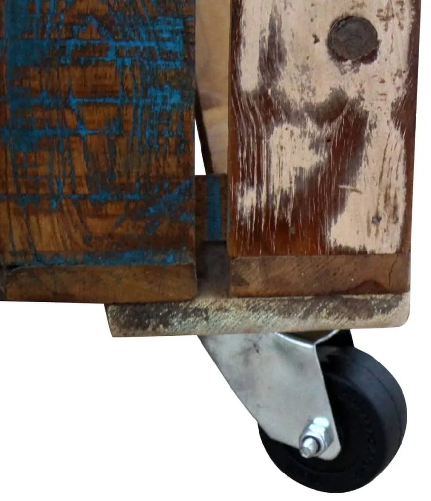 Mesa de centro 70x70x35 cm madeira reciclada maciça