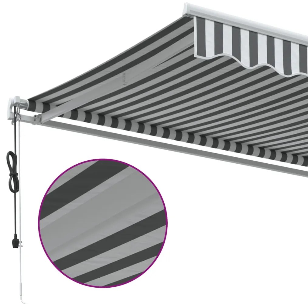 Toldo retrátil automático 450x350 cm antracite e branco