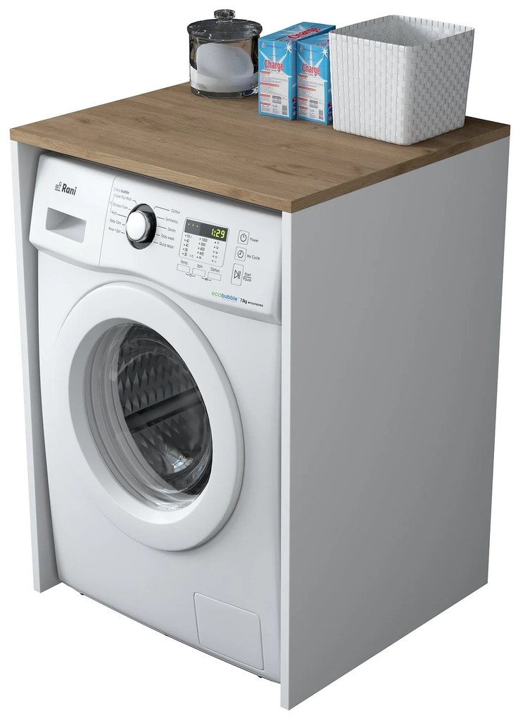 Armário para Máquina de Lavar KD103 – Nogueira/Branco – 65x91,8x60 cm