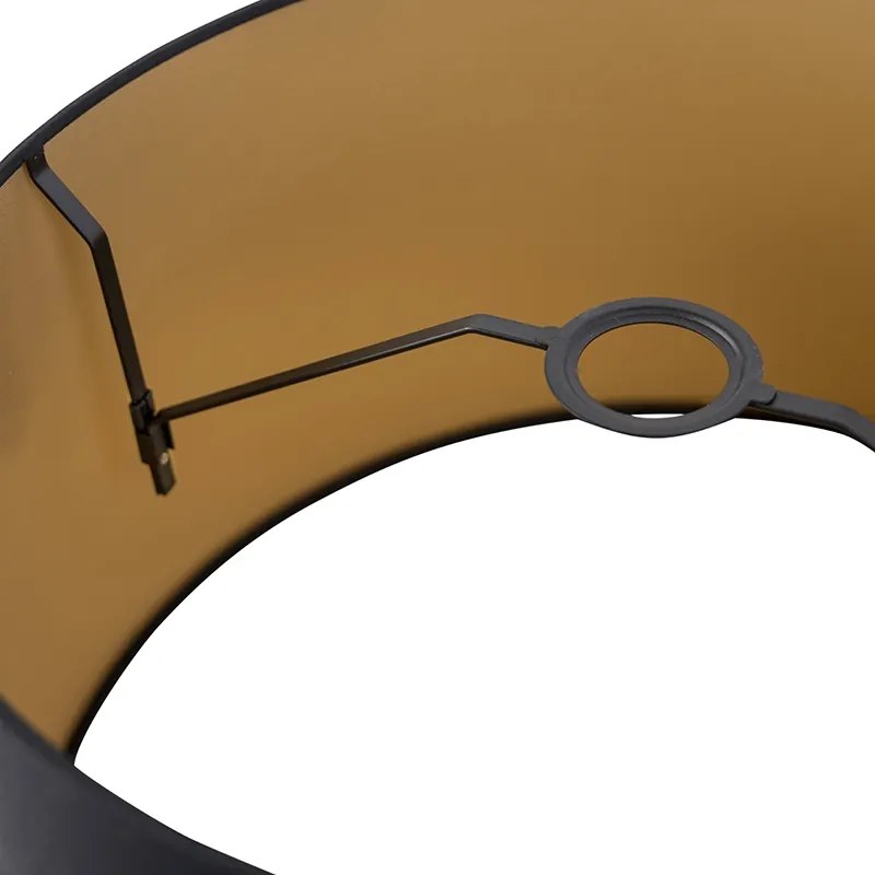 Abajur de algodão preto 40/45/25 com interior dourado