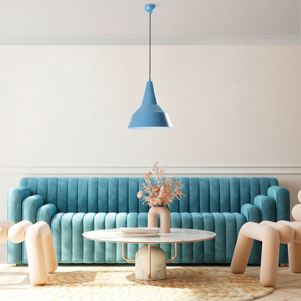 Candeeiro de Teto Saglam – Azul Claro – Ø30 h:35 cm