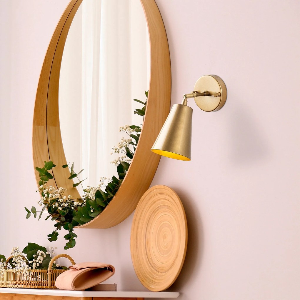 Candeeiro de Parede Evander – Dourado – 10 x 26 x 21 cm