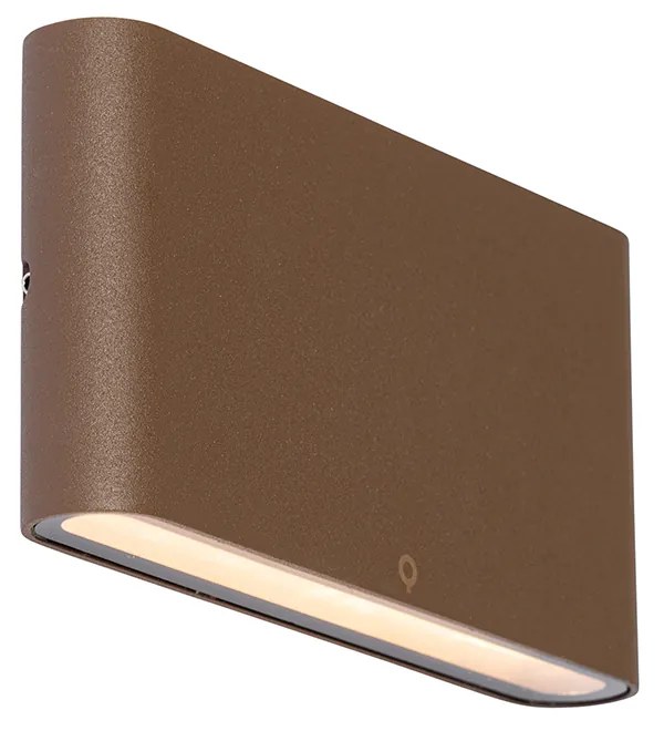 Candeeiro de parede exterior moderno castanho enferrujado 17,5 cm com LED IP65 - Batt Moderno