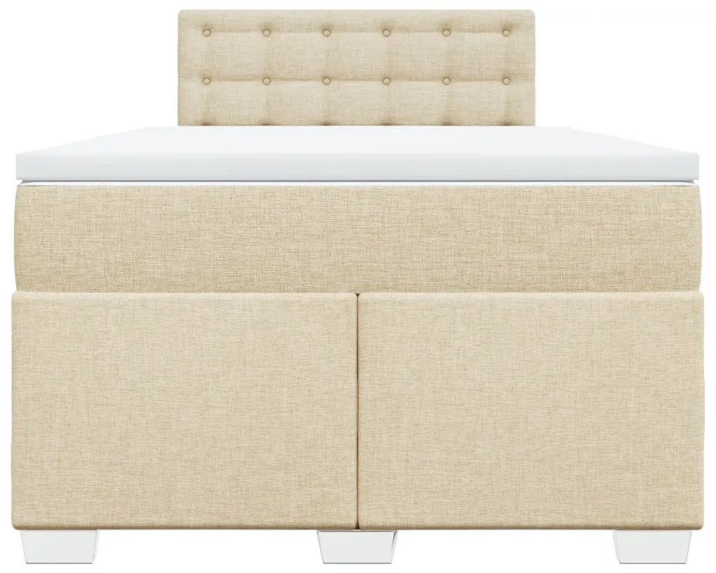 Cama boxspring com colchão 120x190 cm tecido cor creme