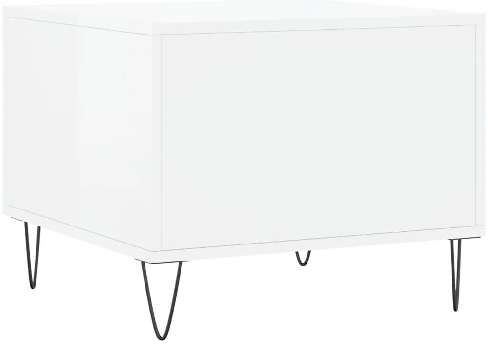 Mesas de centro 2 pcs 50x50x40 cm branco brilhante