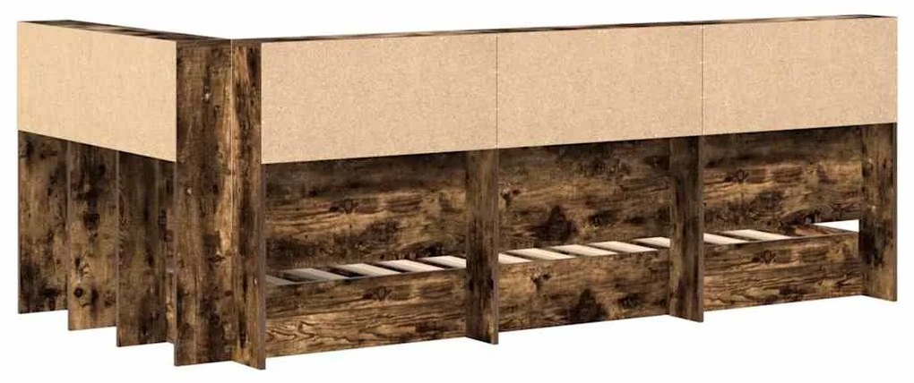 Cama Estante Carvalho Fumado 100 x 200 cm em Madeira de engenharia