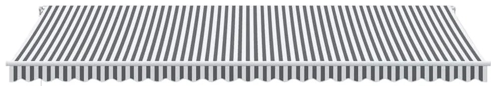 Toldo retrátil manual com LED 600x300 cm antracite/branco