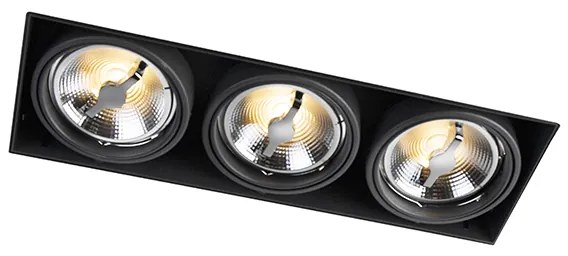 Foco embutido preto AR111 sem moldura 3 luzes - Oneon Design,Industrial,Rústico ,Moderno