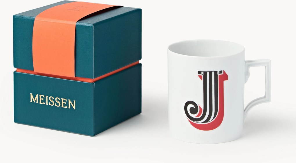 Westwing x MEISSEN, Caneca artesanal com motivo decorativo Initials
