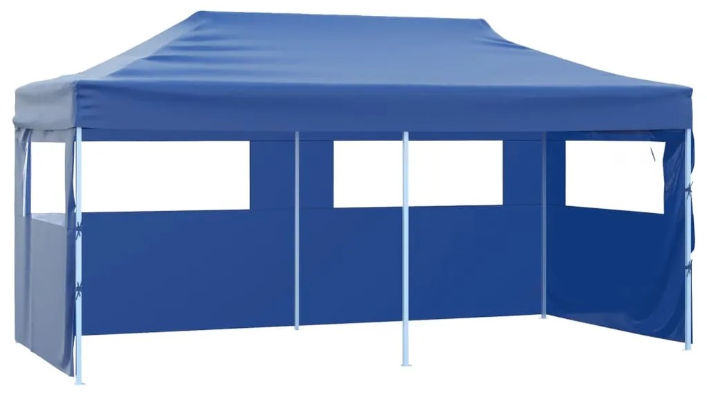 Tenda dobrável profissional festas 4 paredes 3x6m aço azul