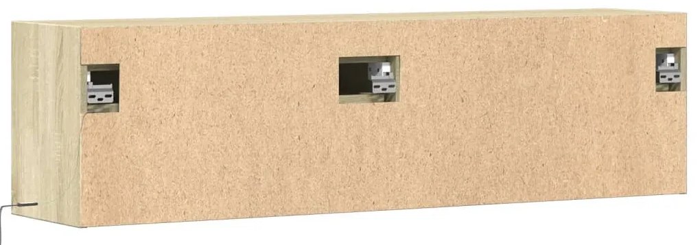 Móvel de parede p/ TV c/ luzes LED 140x31x38 cm carvalho sonoma