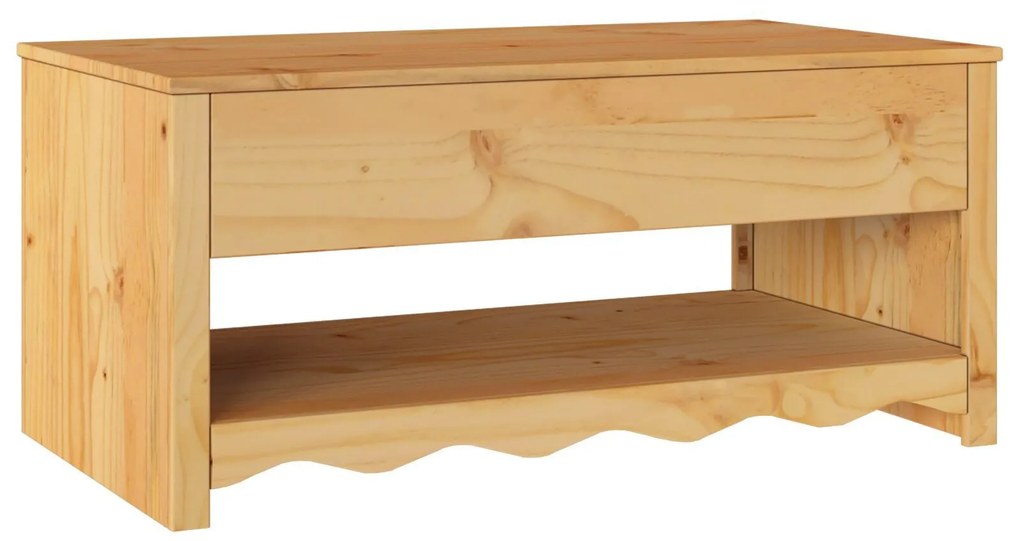 Mesa de Café vidaXL "DRAMMEN" 99x55x45 cm Madeira Sólida de Pinheiro