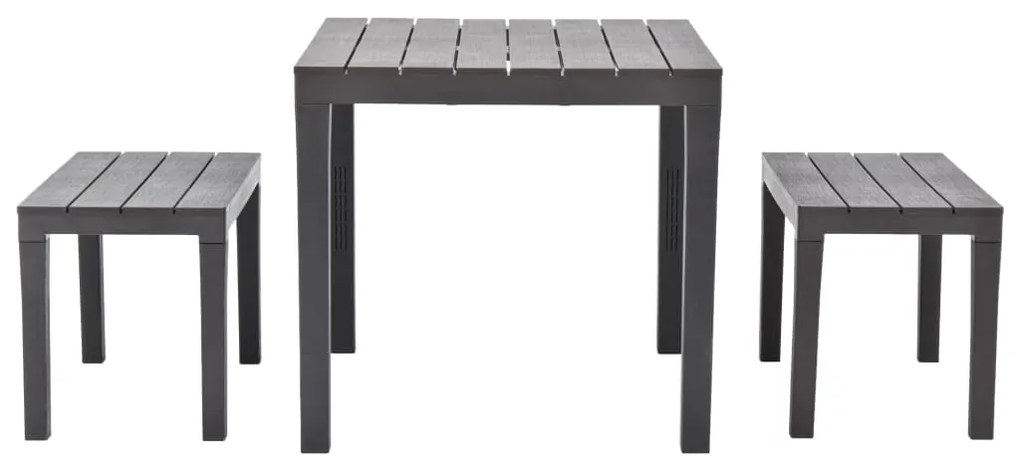 Mesa de jardim com 2 bancos plástico castanho