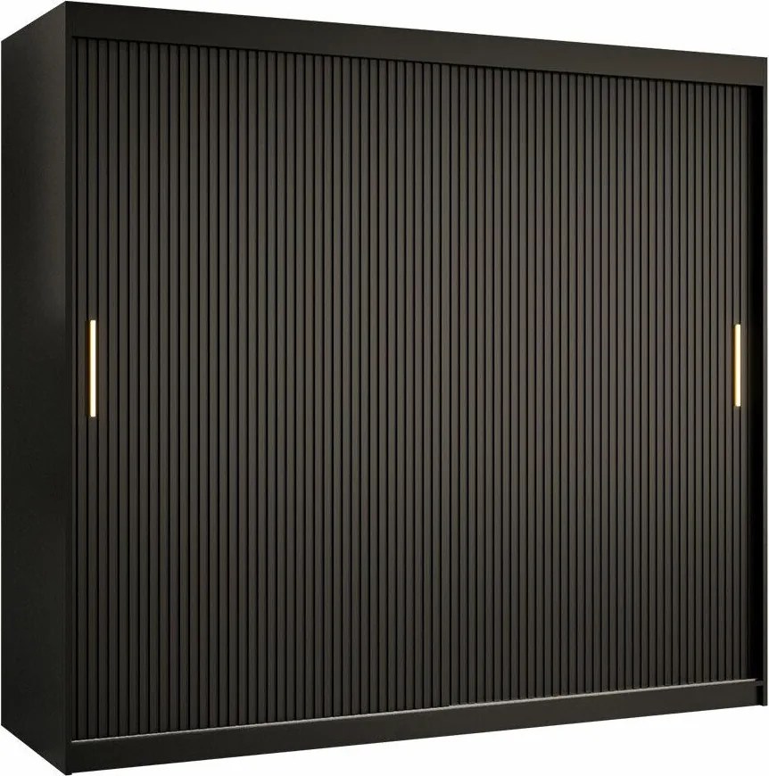 Roupeiro Hartford 400, Preto, 200x200x62cm, 159 kg, Portas para roupeiro: Deslizante, Número de prateleiras: 9, Número de prateleiras: 9
