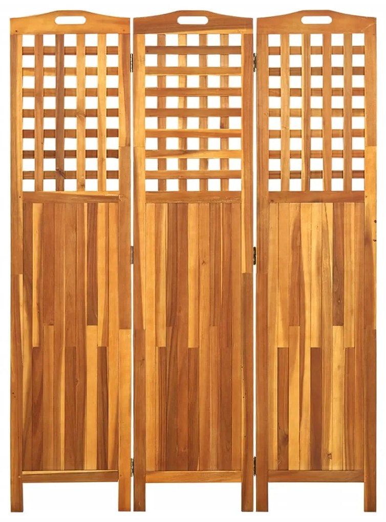 Biombo com 3 painéis 121x2x170 cm madeira de acácia maciça