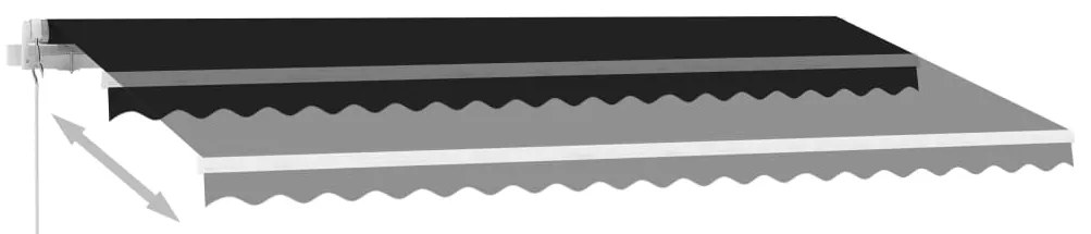 Toldo retrátil manual com LED 450x350 cm antracite