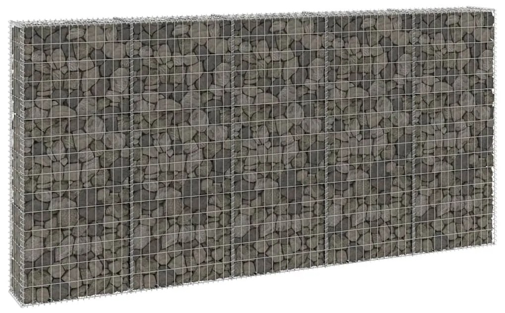 vidaXL Muro gabião com tampas aço galvanizado 300x30x150 cm