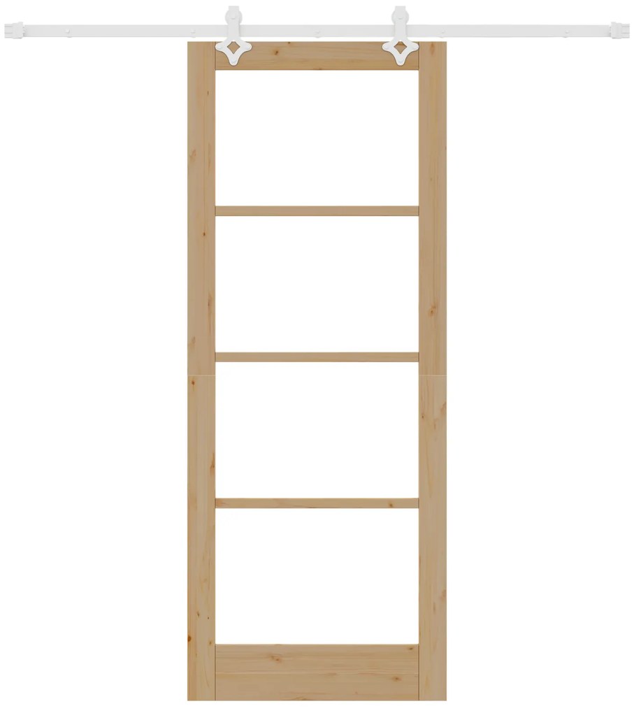 Porta Deslizante vidaXL com Conjunto de Hardware 83x211 cm Madeira Sól
