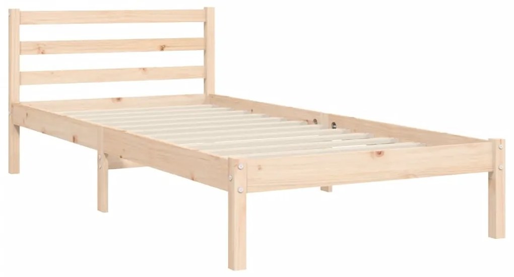 Estrutura de cama com cabeceira 90x200 cm madeira maciça