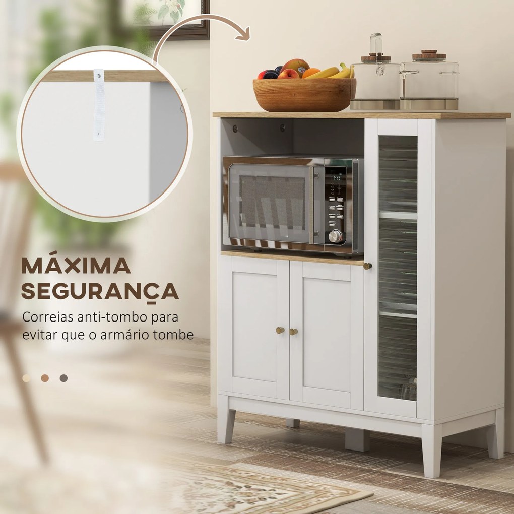 Armário de Cozinha Alba – 3 Portas, Compartimento para Micro-ondas e P