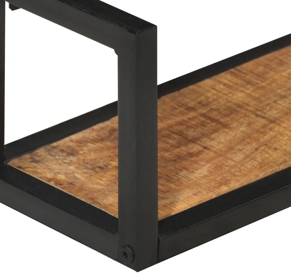 Prateleiras de parede 2 pcs 110x17x17 cm mangueira maciça/ferro