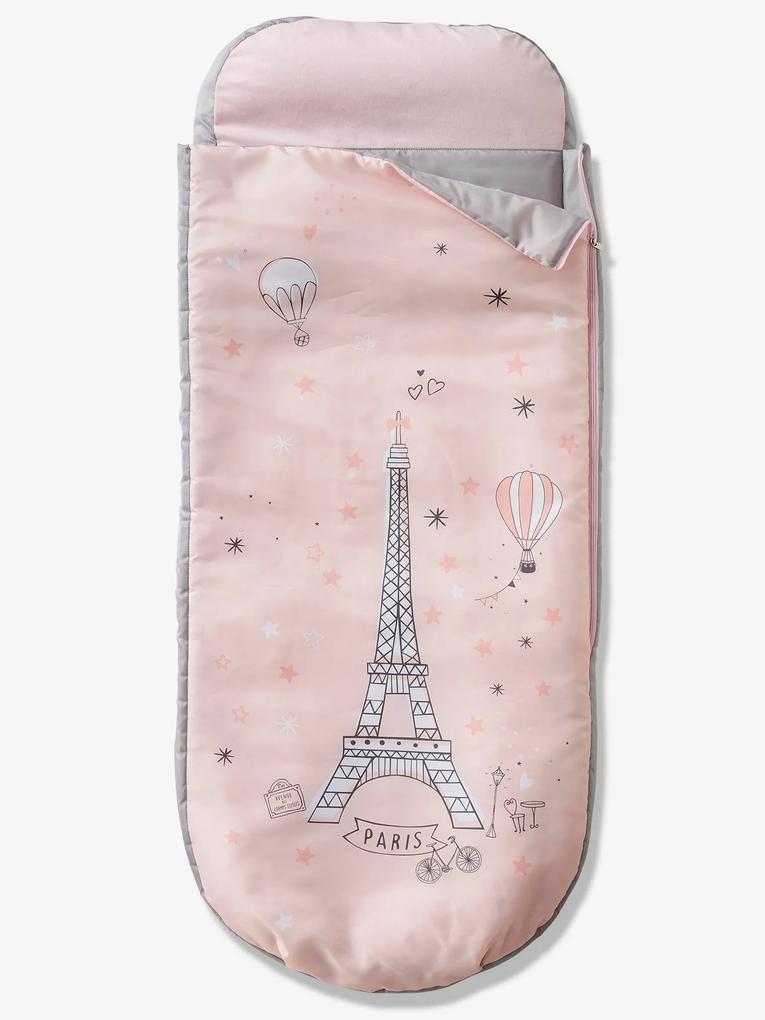 Saco-cama Readybed® com colchão integrado, Paris Mágica rosa medio liso com motivo