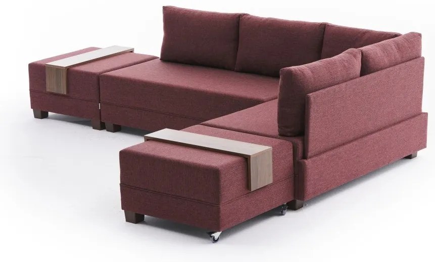 Sofá-Cama de Canto Fly – Vermelho Claret – 210x70x280 cm
