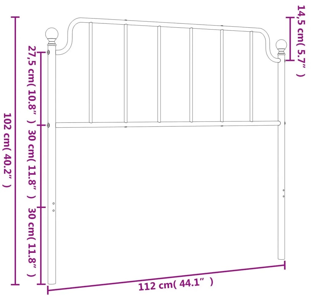Cabeceira de cama 107 cm metal preto
