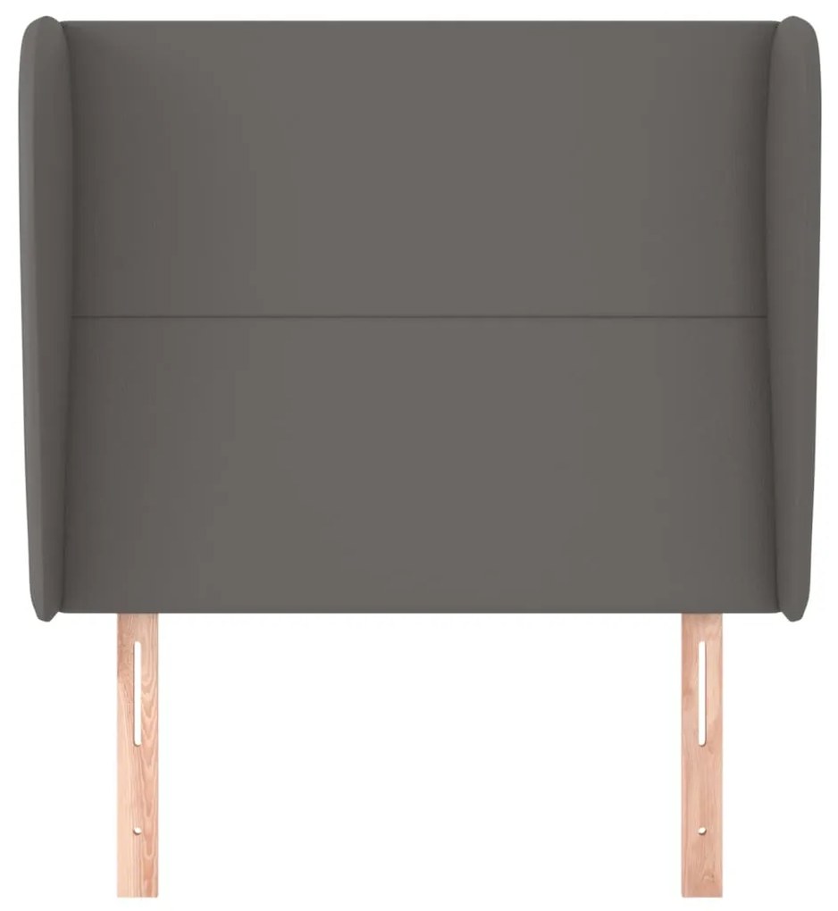 Cabeceira cama c/ abas couro artif. 83x23x118/128 cm cinzento