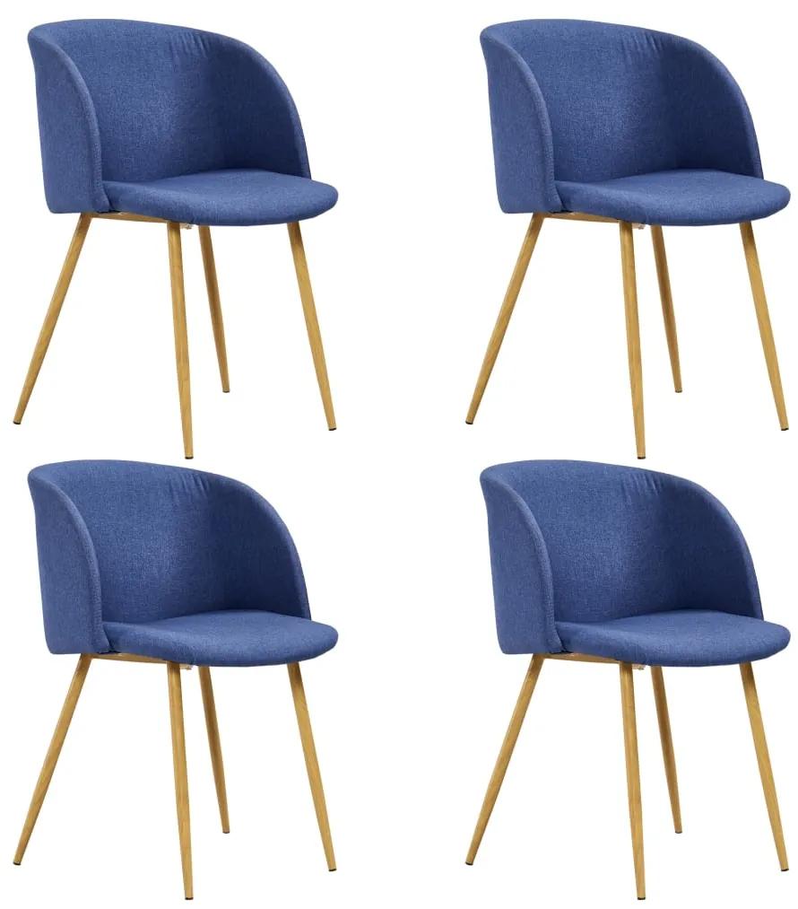278702 vidaXL Cadeiras de jantar 4 pcs tecido azul